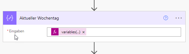 In der Aktion in Power Automate den Wochentag zusammensetzen