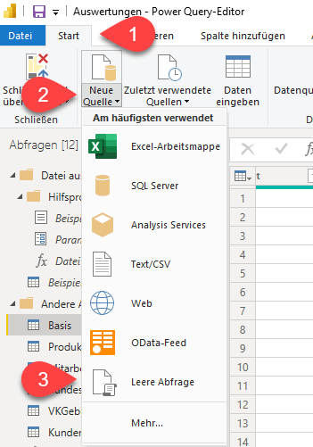 Wie erstelle ich eine neue Funktion in Power Query